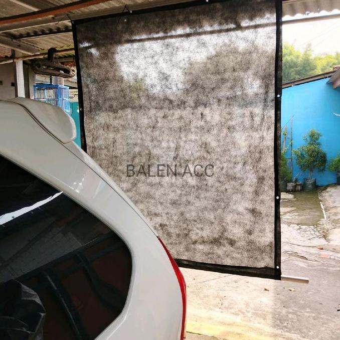 Tirai Krey Outdoor Bisa Digulung Anti Air Panas Hujan Fungsi Seperti Bambu Gulung Paranet Plastik Pv
