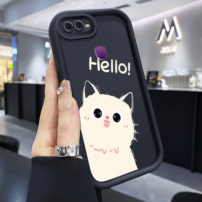 Casing Untuk F9 F9 Pro A7x Realme 2 Pro Realme U1 Case Casing Softcase trendi Kesing kucing hitam da