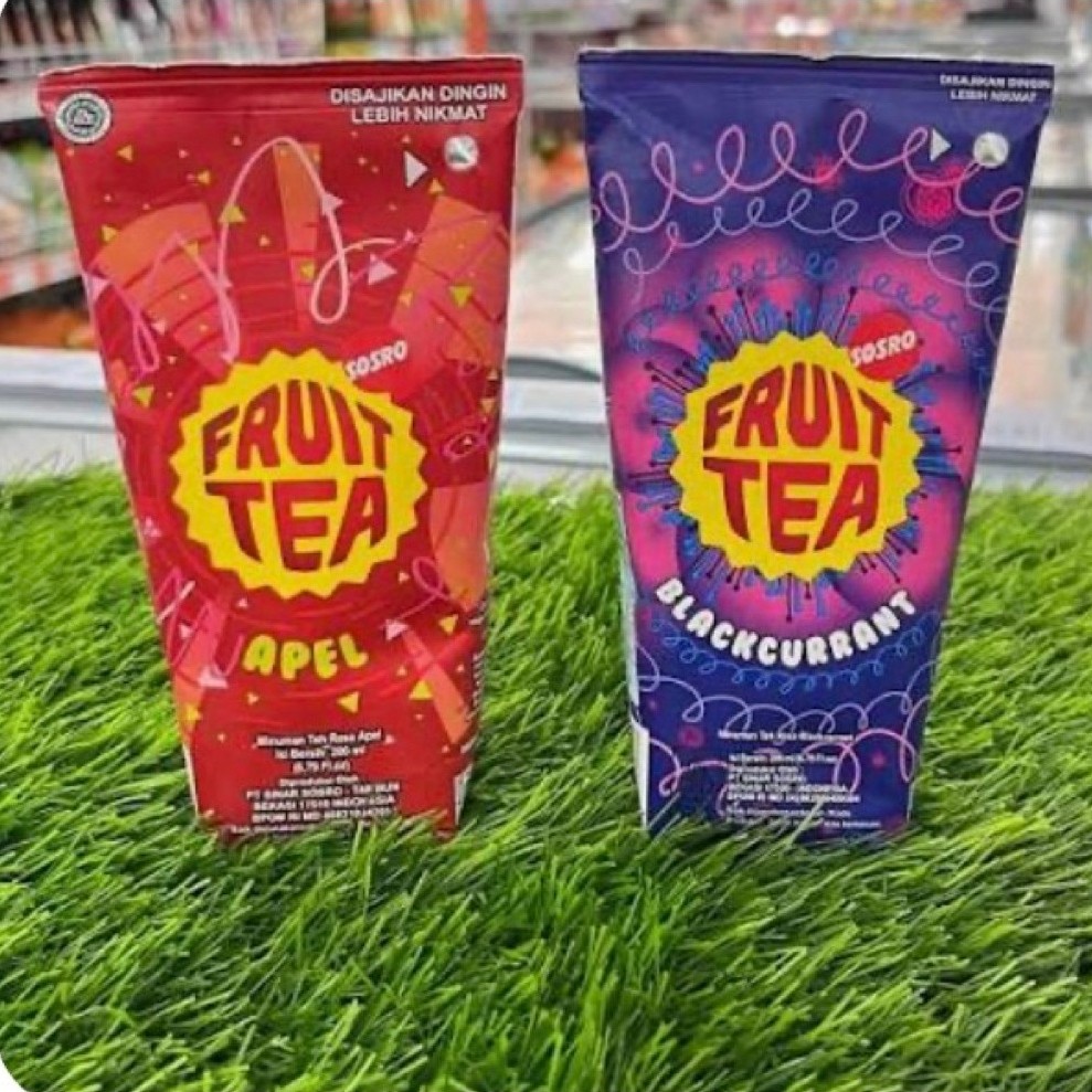 24 Botol Teh Rasa Buah Frutea 200ml