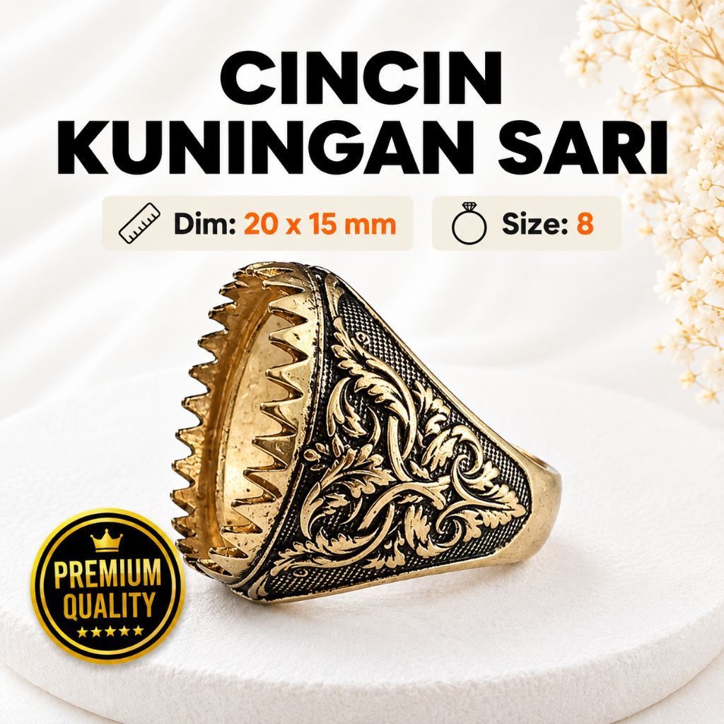 emban batu akik kuningan Perunggu 85