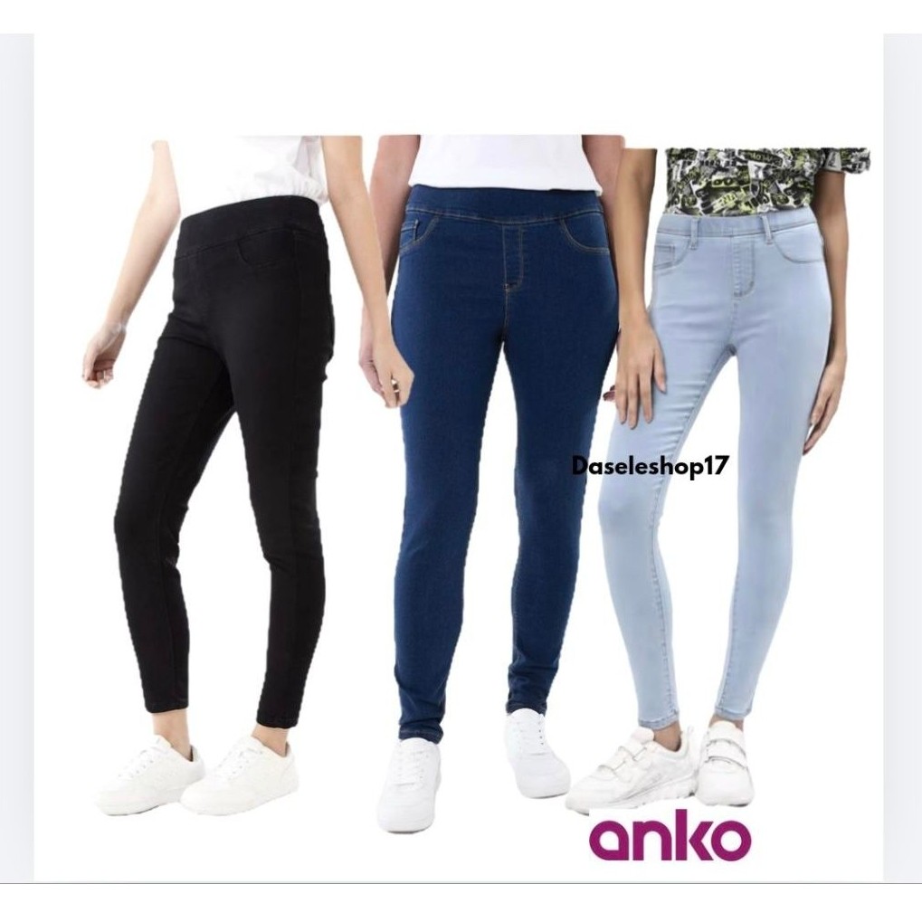 Celana denim skinny wanita-High west Denim anko