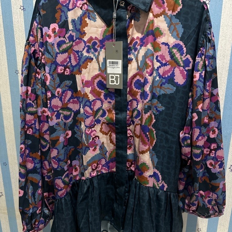 BJ Eclora Ruffle Shirt - Aconitum (As is)
