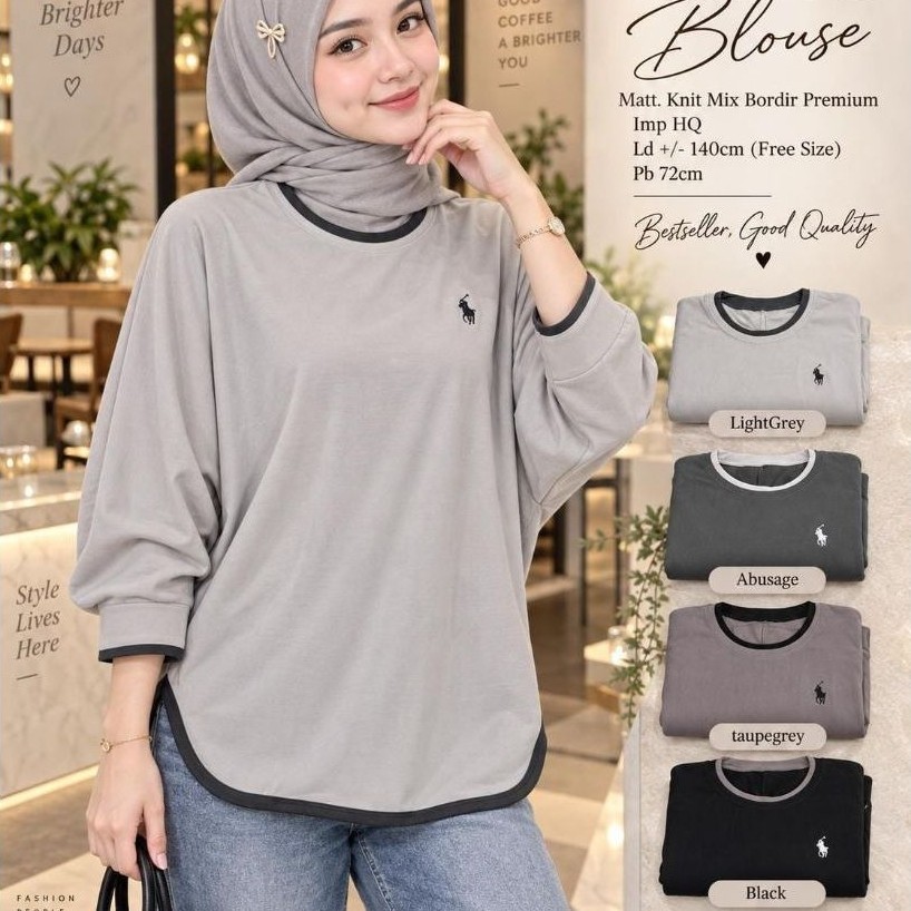 Baju Blouse Wanita Premium Curos Blouse By Athaya Hijab
