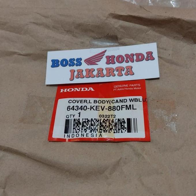 SPAREPART SUPRA X LAMA : 64340-KEV-880FML COVER BODY BELAKANG KIRI BIRU SUPRA X LAMA ORIGINAL AHM