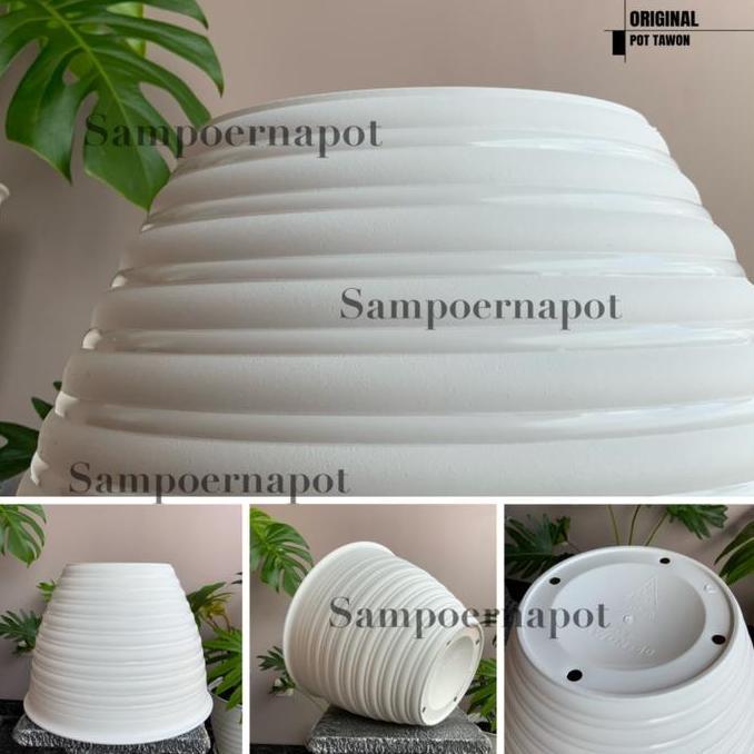 pot bunga tawon putih 30cm