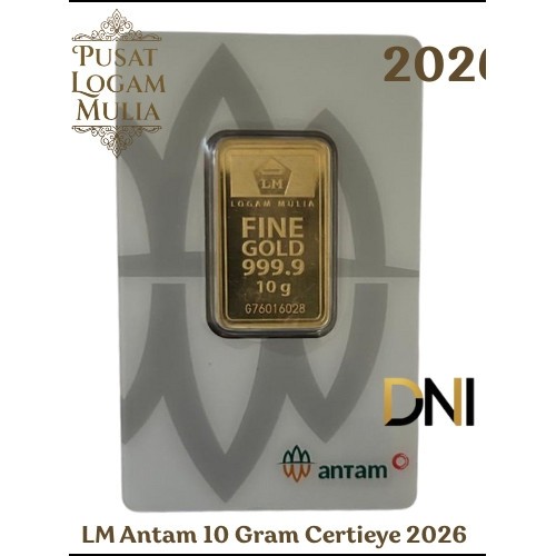 Logam Mulia 10 Gram Cetakan Tahun 2026 dengan Sertifikat Keaslian