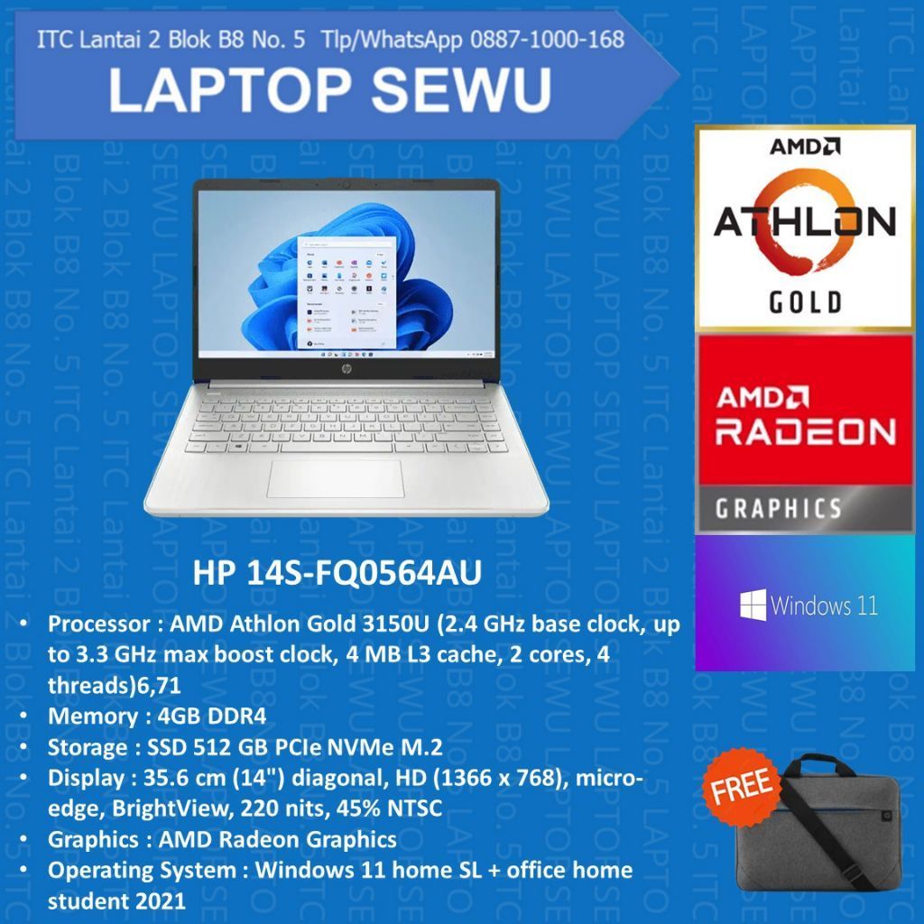 hp 14s-fq0564au amd athlon gold 3150u 4 gb ssd 512 gb
