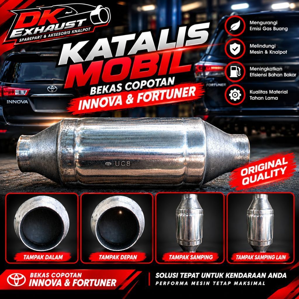 katalis knalpot original bekas copotan innova dan fortuner bensin