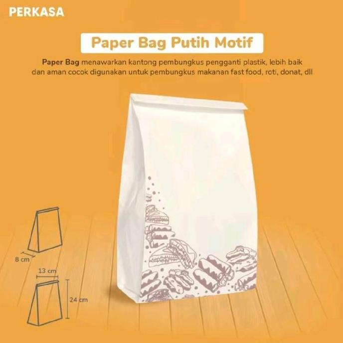 Paper Bag / Kantong Kertas Putih Motif