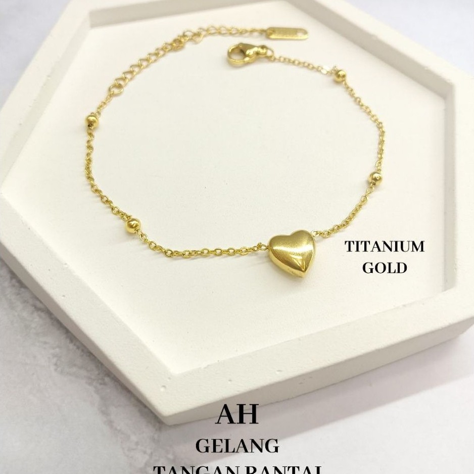 Gelang rantai medan love titanium