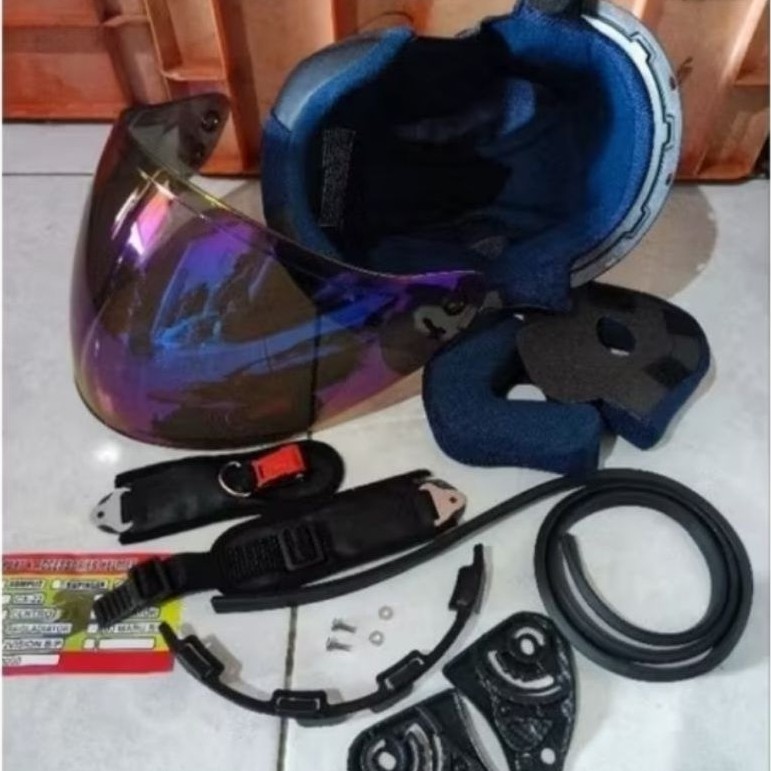 busa fullset ink Centro + tali helm + list karet helm dan kaca helm ink Centro