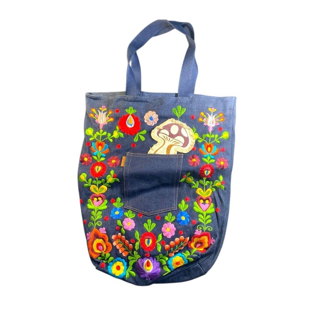 Tote Bag Denim Embroidery Batik Amarillis [NOS]