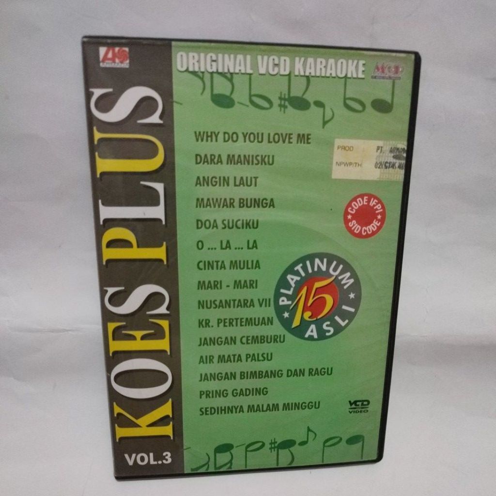 VCD KARAOKE 15 PLATINUM KOES PLUS VOL3