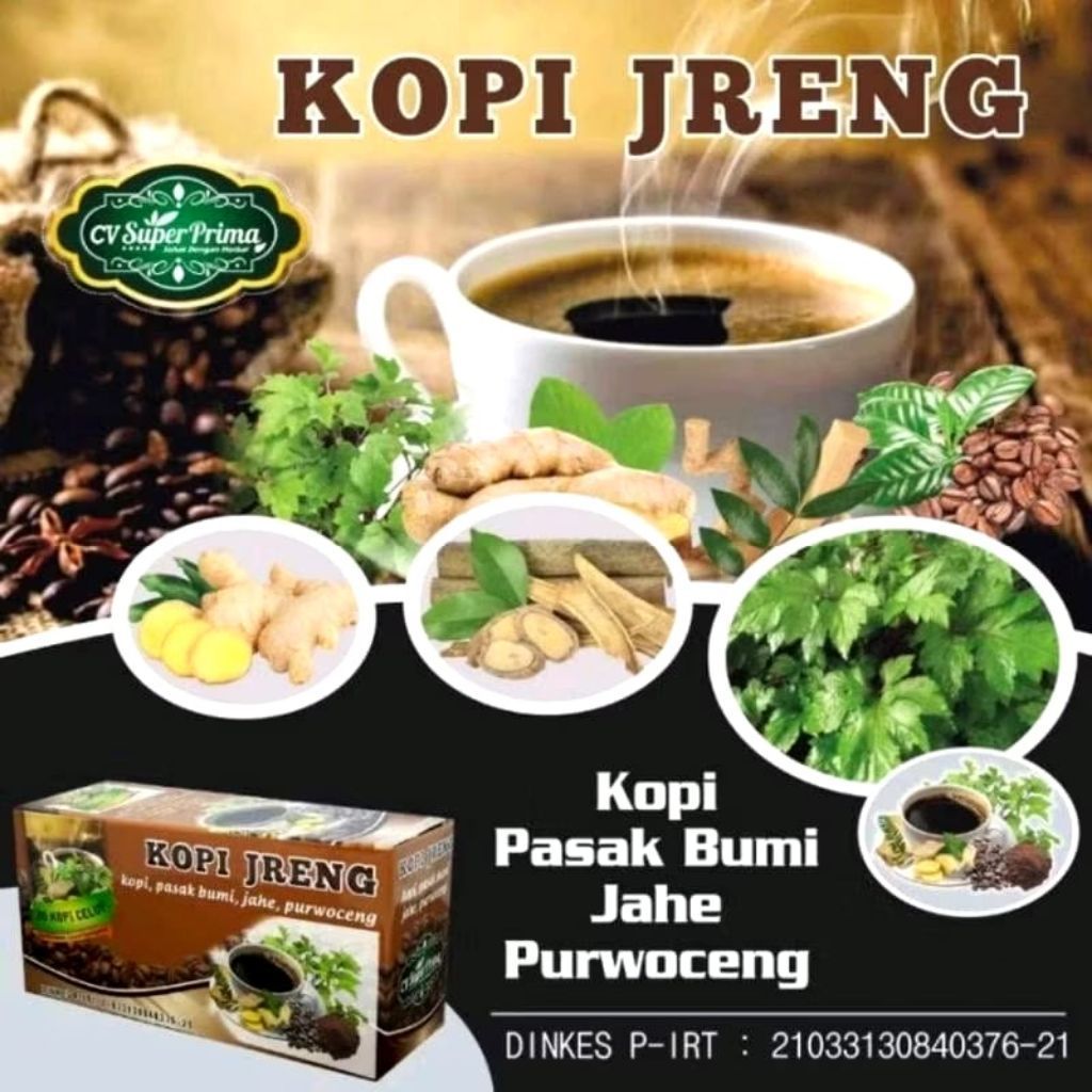 Kopi Jreng Instan 20 Kantong - Membantu Meningkatkan Stamina, Praktis, Nikmati Setiap Saat