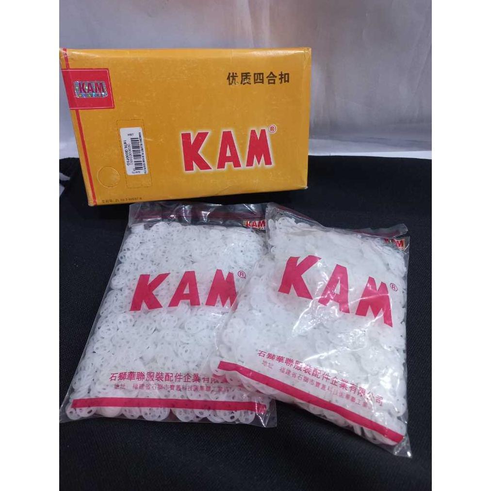 Kancing Cetet Jepret Plastik KAM 10mm | Putih Bening 1000 PCS