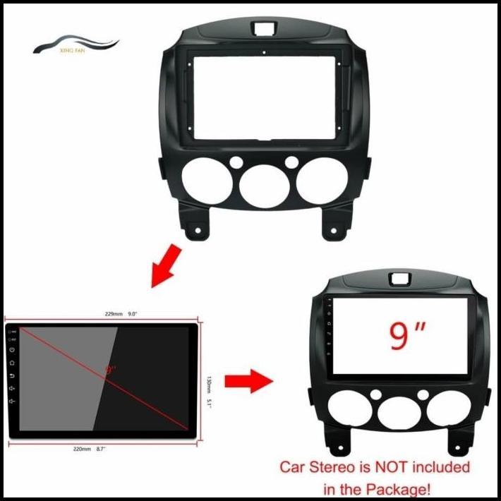 TERLARIS FRAME HEAD UNIT ANDROID 9 INCH MAZDA2 FRAME MAZDA 2 HEAD UNIT 9 INCH 