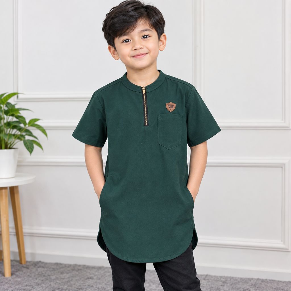 Kaos kurta anak kaos Pakistan zipper combed 24s