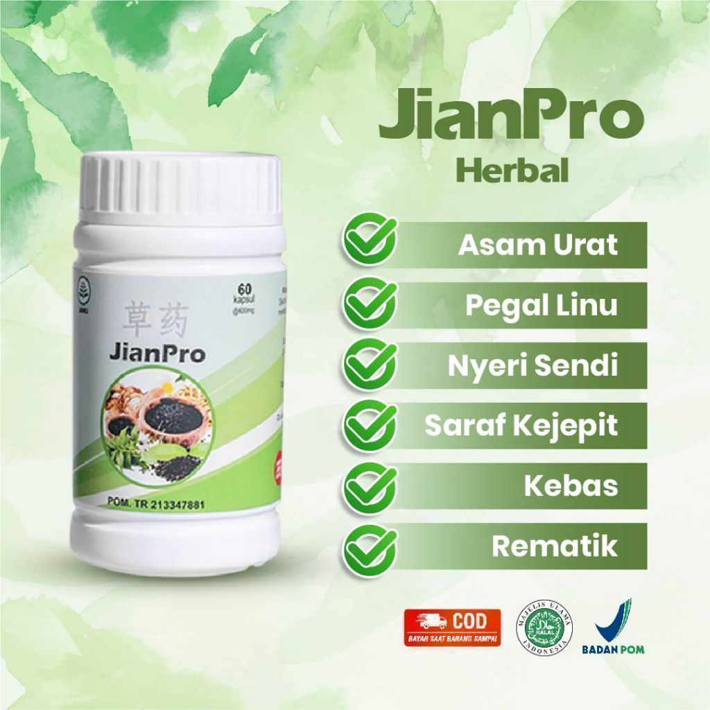 Jian Care Jianpro - Obat Herbal Cina Alami Bantu Redakan Encok dan Pegal Linu Isi 60 Kapsul Jianpro