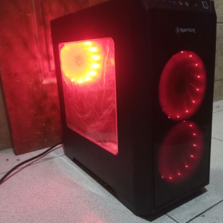 Casing PC Gaming RAPTOR include Power Supply + 3fan RGB