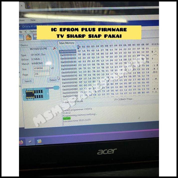 BEST DEAL IC EPROM PLUS FIRMWARE TV SHARP SIAP PAKAI 