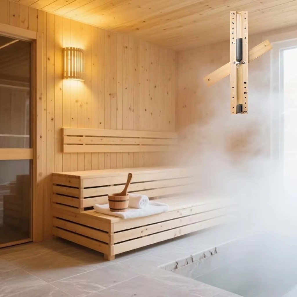 SAUNA KAYU | JAM PASIR SAUNA KAYU 15 MENIT TIMER SAUNA WODDEN SAND TIMER 29x5cm