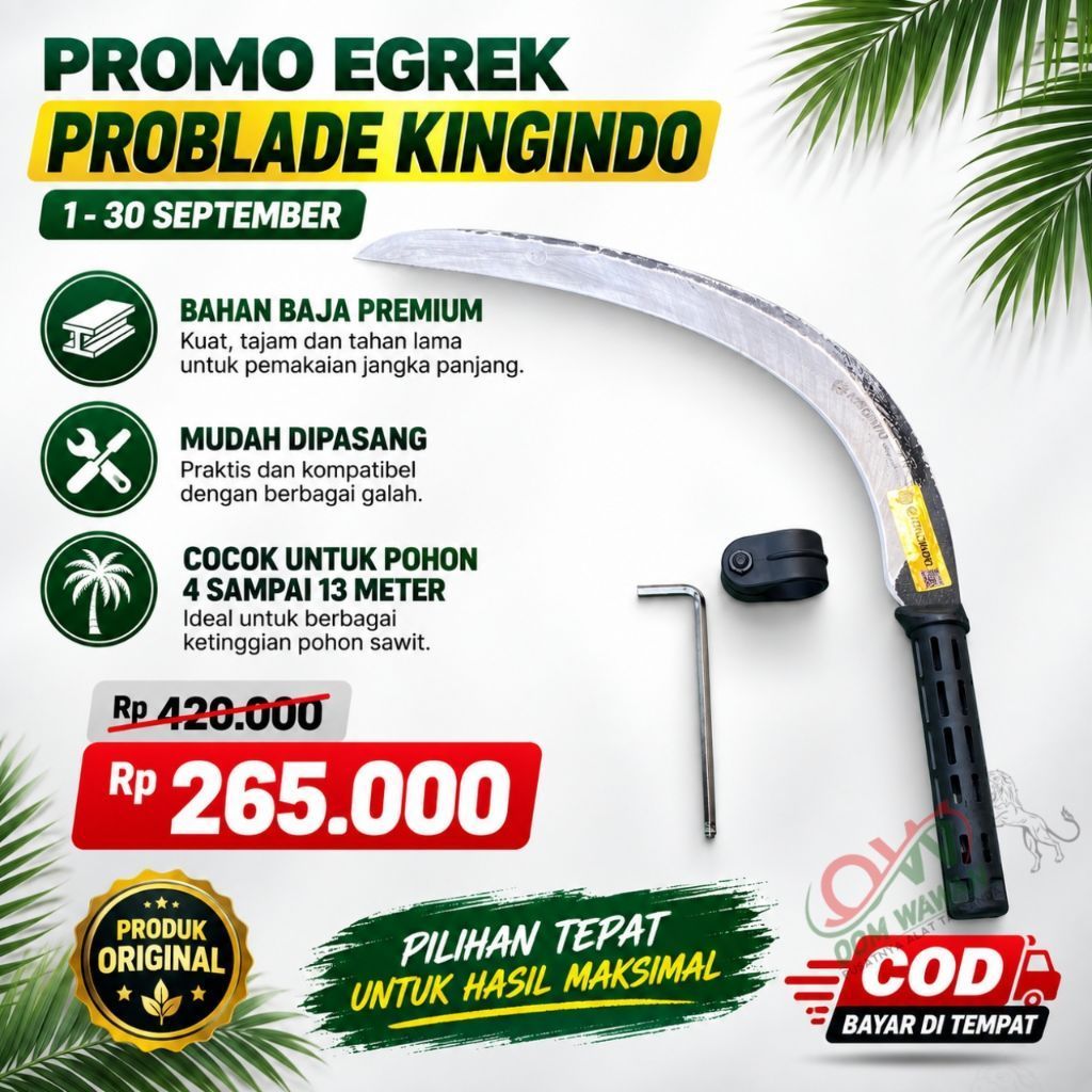 Promo Egrek Problade Kingindo kuat, tajam, dan tahan lama