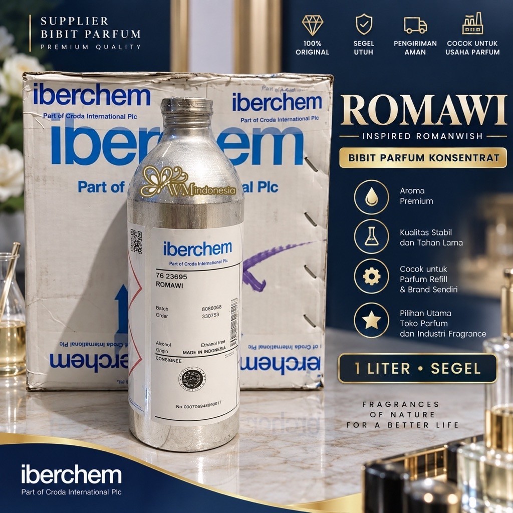 Grosir Bibit Parfum ROMAWI 1 Liter Segel | Bibit Parfum Konsentrat | Inspired Romanwish | Fragrance 