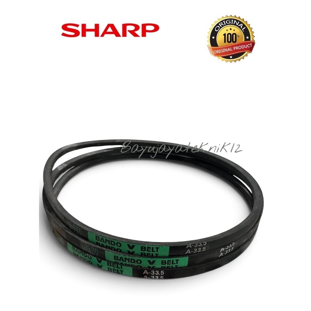 Karet Vbelt/ Vanbelt/ V-belt Mesin Cuci 2 Tabung Sharp Original | Vbelt BANDO A-33,5