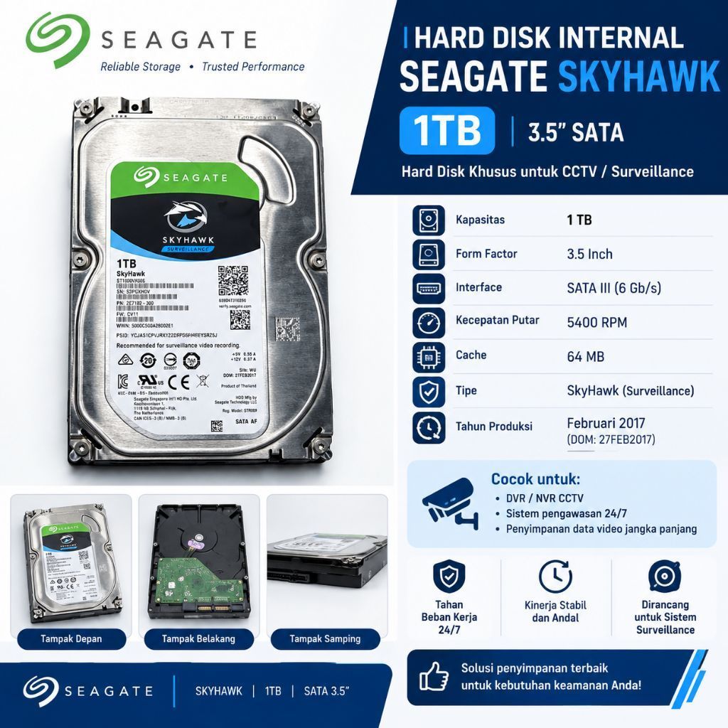 Seagate SkyHawk 1TB SATA 3.5" – HDD [Second]