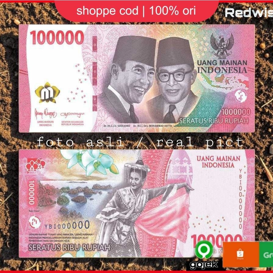 Uang Mainan Model Terbaru 100 Lembar - Desain Realistis, Aman untuk Anak, Bahan Berkualitas, Dekoras