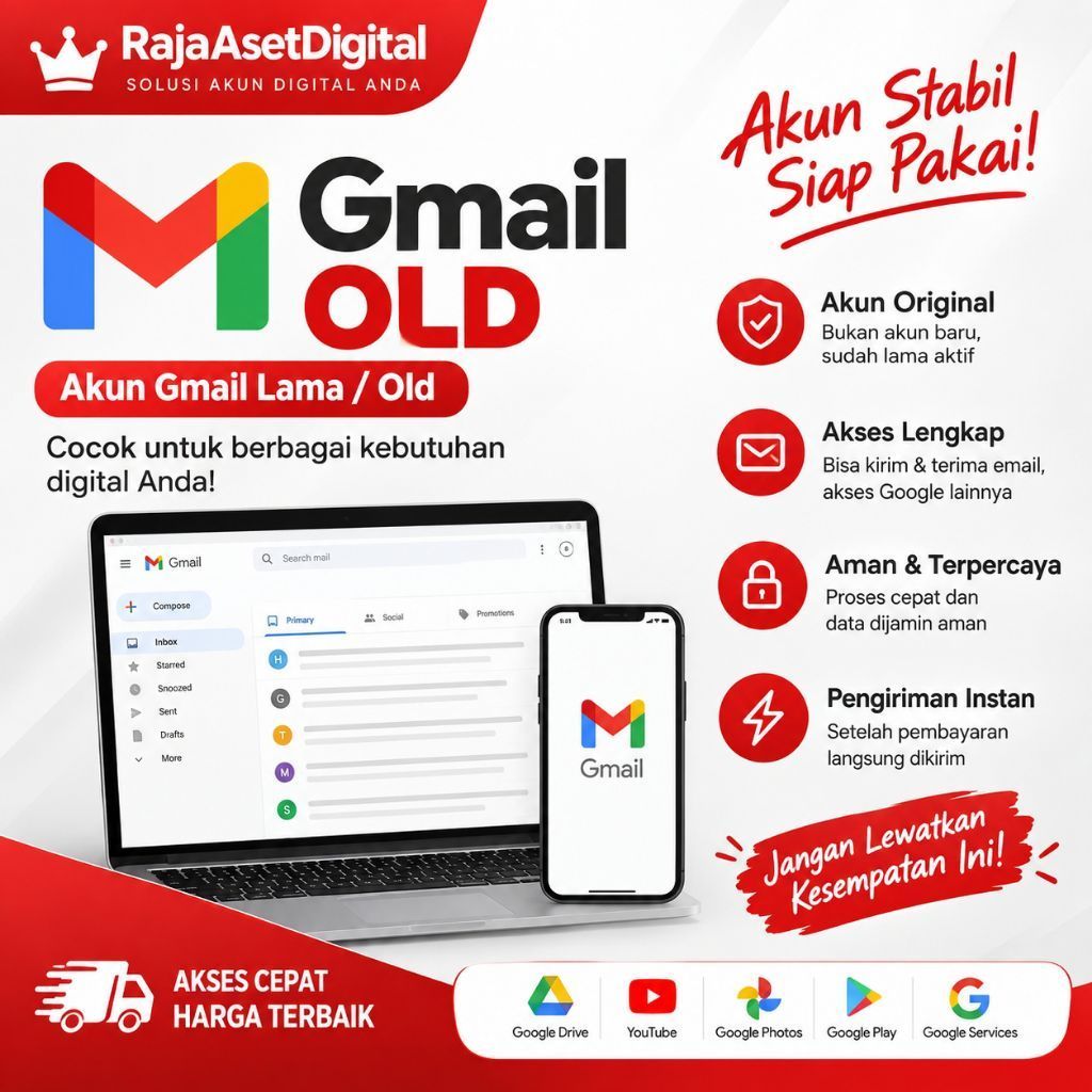 Akun Gogle Gmail Lawas 2015-2023