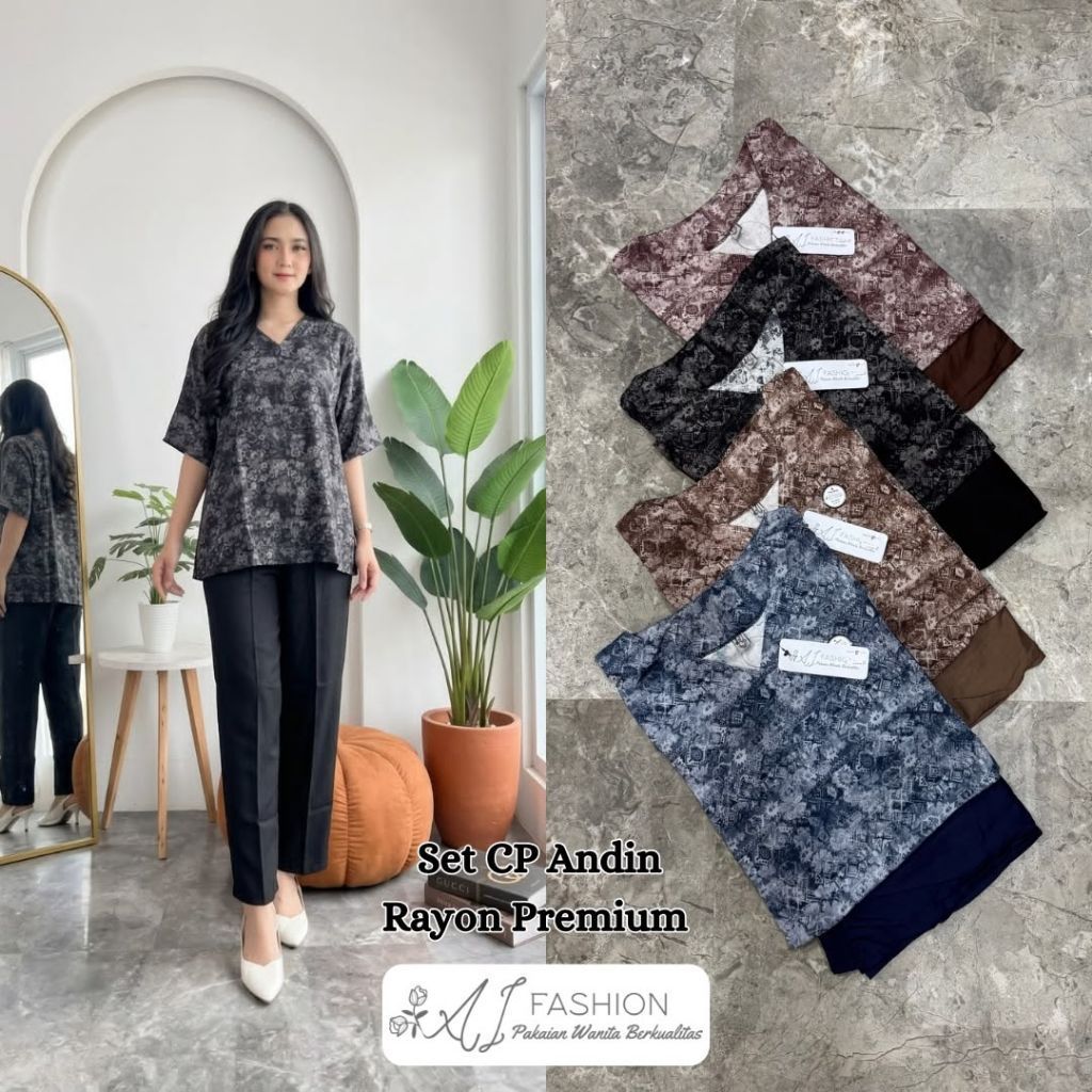 SETELAN/ONESET CP/TANGAN PENDEK RAYON PREMIUM SET ANDIN AI FASHION