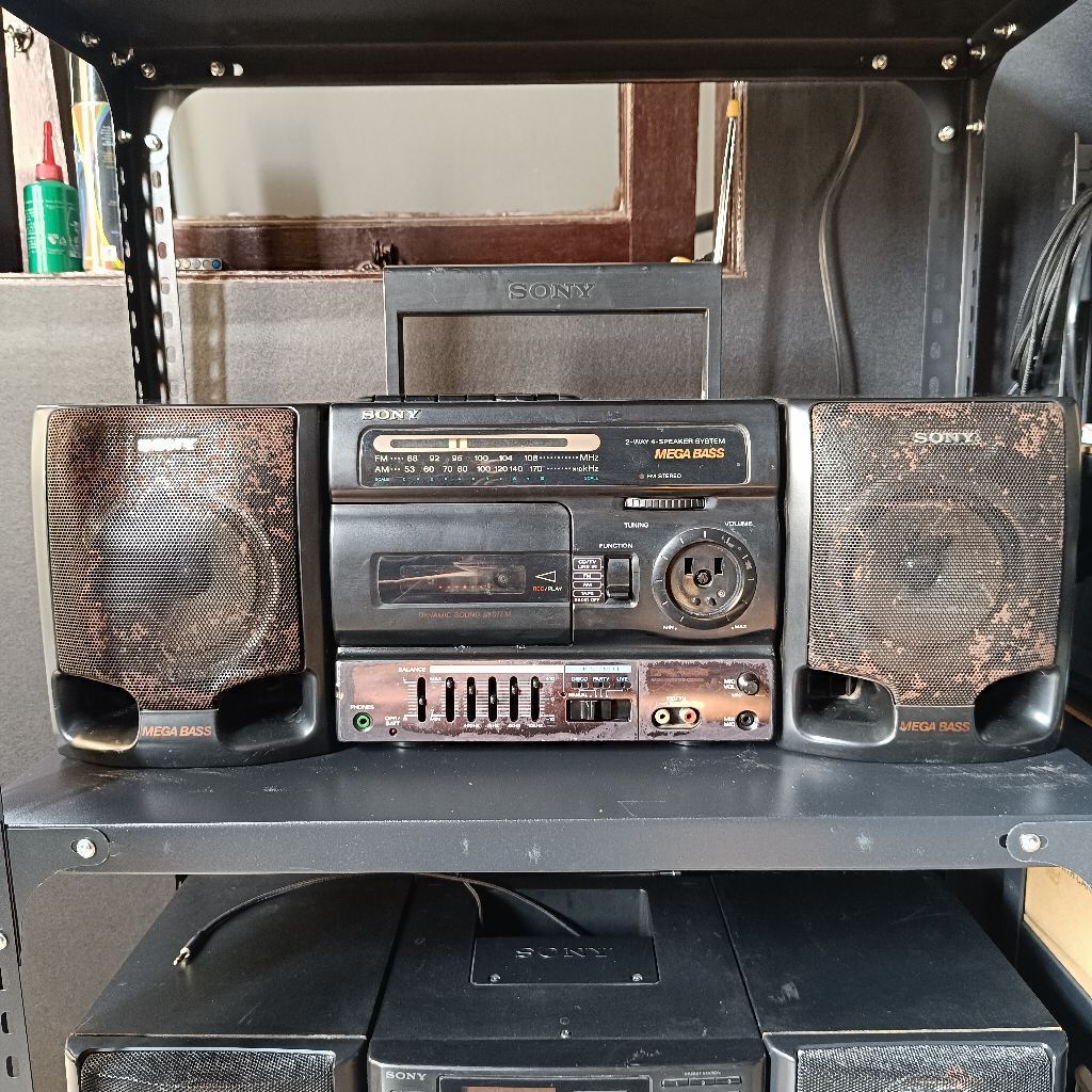 Tape Compo Radio Sony CFS-1058 Mega Bass MP3 Pemutar Kaset Pita Original Second Normal
