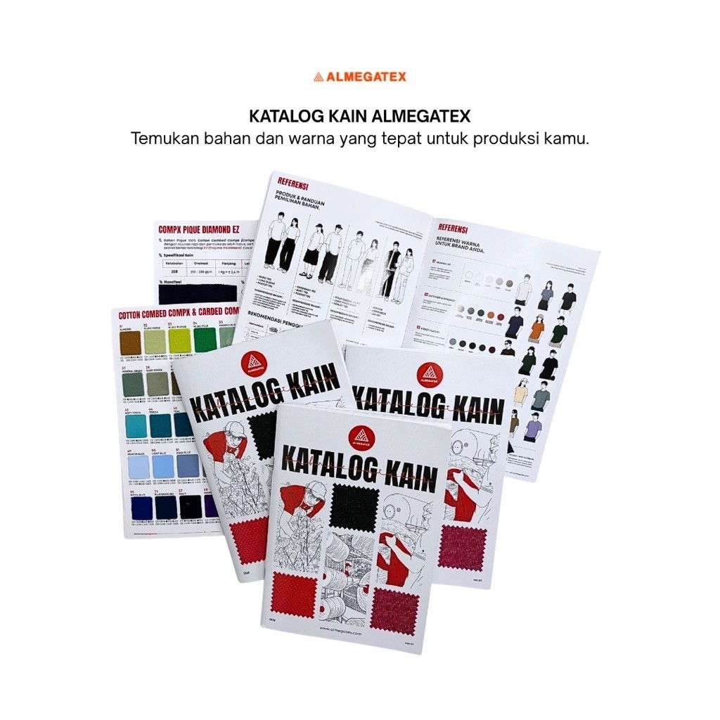 Katalog Kain | Katalog Warna Almegatex | Sample Warna Kain | Kain Cotton Combed CompX (Compact)
