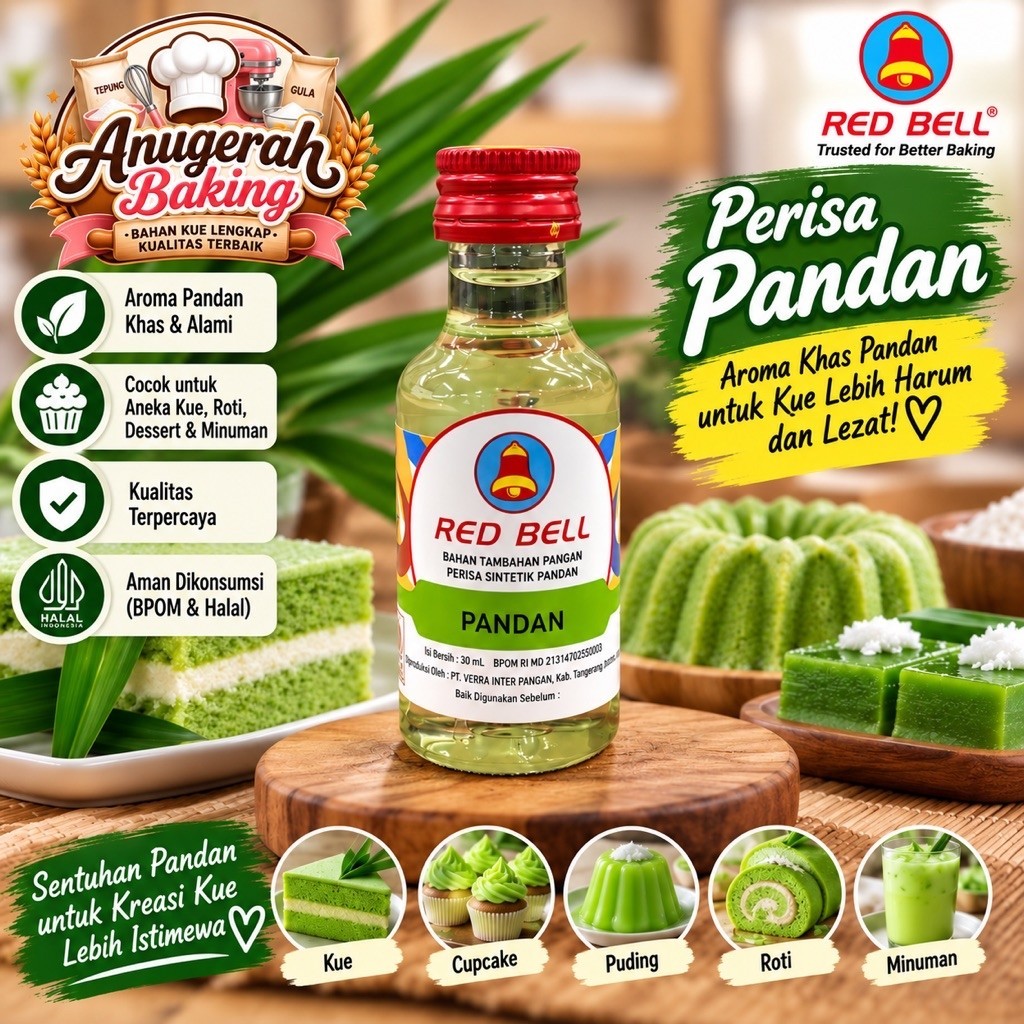 [REDBELL]Essen Pandan / Essen Cair Flavor Pandan 30ML