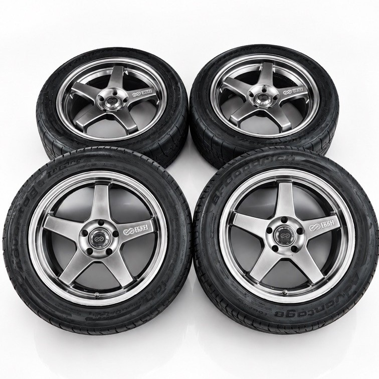 Velg Original Enkei EV5 Ring 17. Velg only tanpa ban. Lebar 7 Et 40. Pcd 5x114. For Raize, Dll