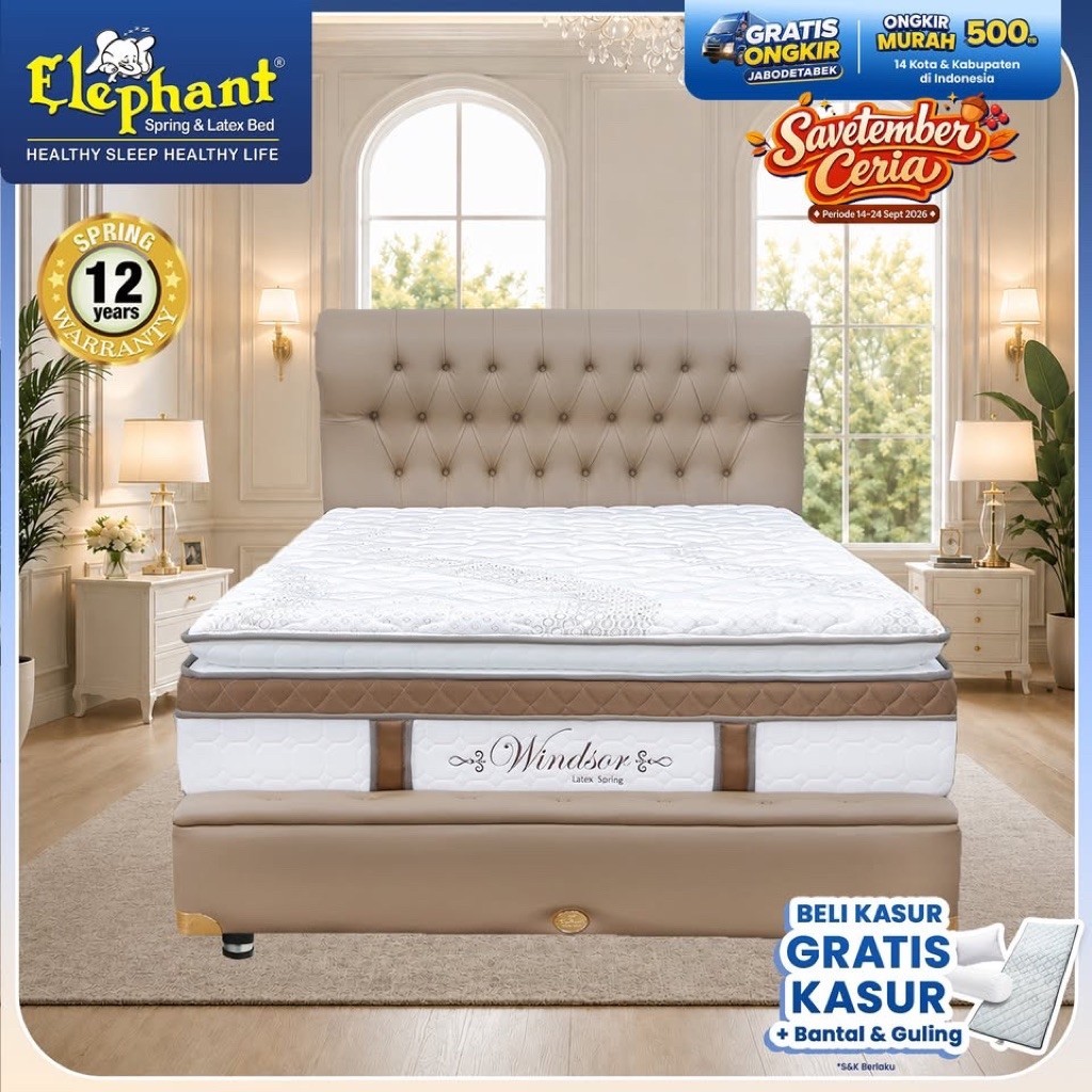 Set Springbed Windsor Latex Spring Elephant / Kasur Springbed Latex Spring