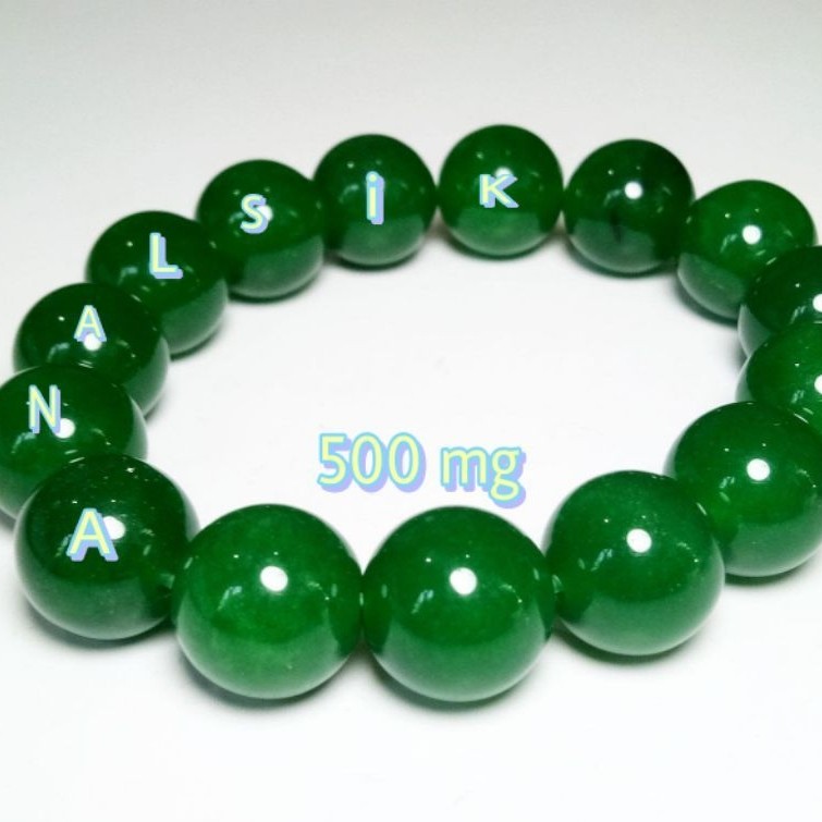 Gelang Batu Giok Hijau Anal Original Sik 500m g Material Jade Occasion Anniversary