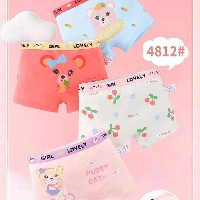 DY99 - Katun murni Celana Dalam Boxer Anak Perempuan Boxer anak ceweK import lembut dan nyaman CD An