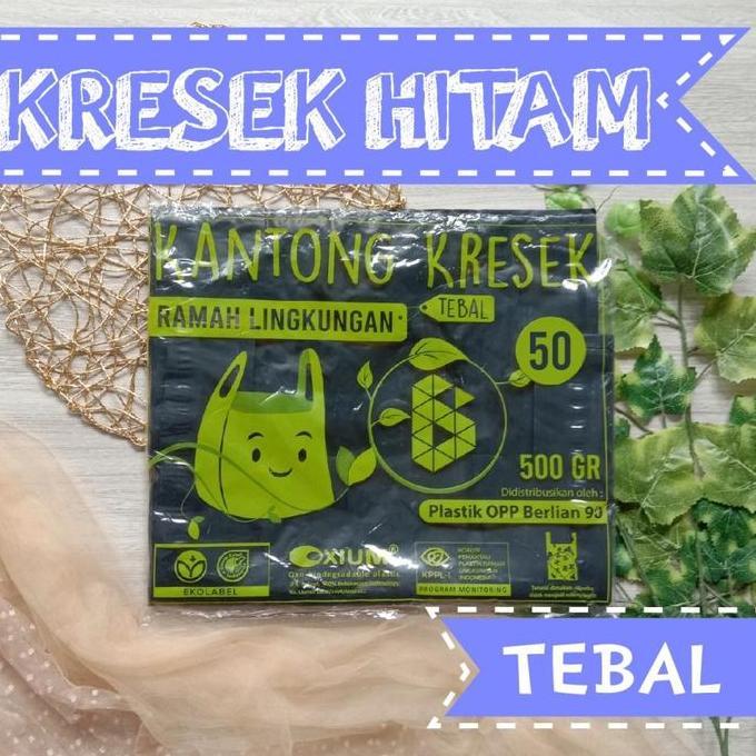 Mega- Kresek Hitam Tebal Uk 50  / Kresek Hitam Besar / Kresek 50 Hitam Tebal