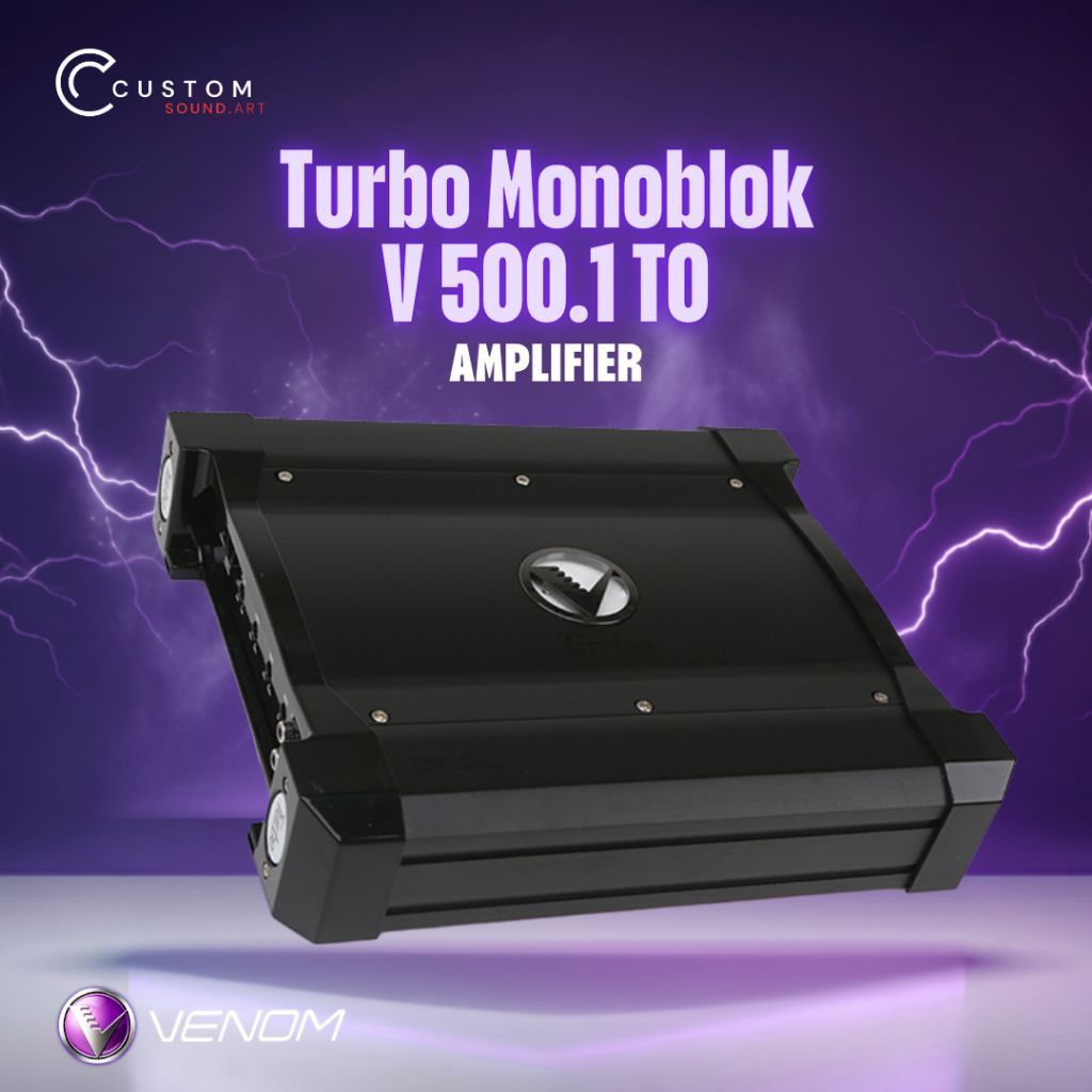 Amplifier Venom Turbo Monoblok V500.1TO warna hitam