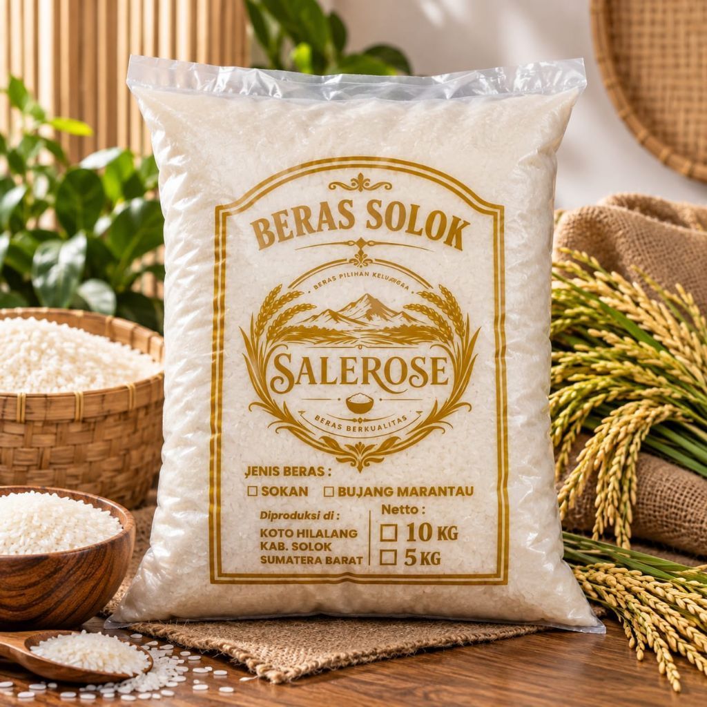 Beras Solok Asli Super Salerose 10 Kg - Beras Premium Asli Solok Padang Sumatera Barat