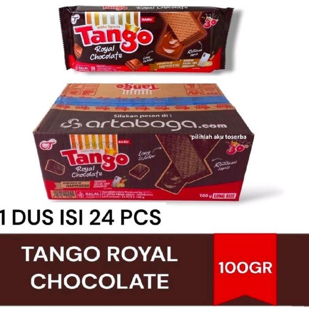 24 Pcs Wafer Coklat Tango 100 Gram - Renyah, Praktis