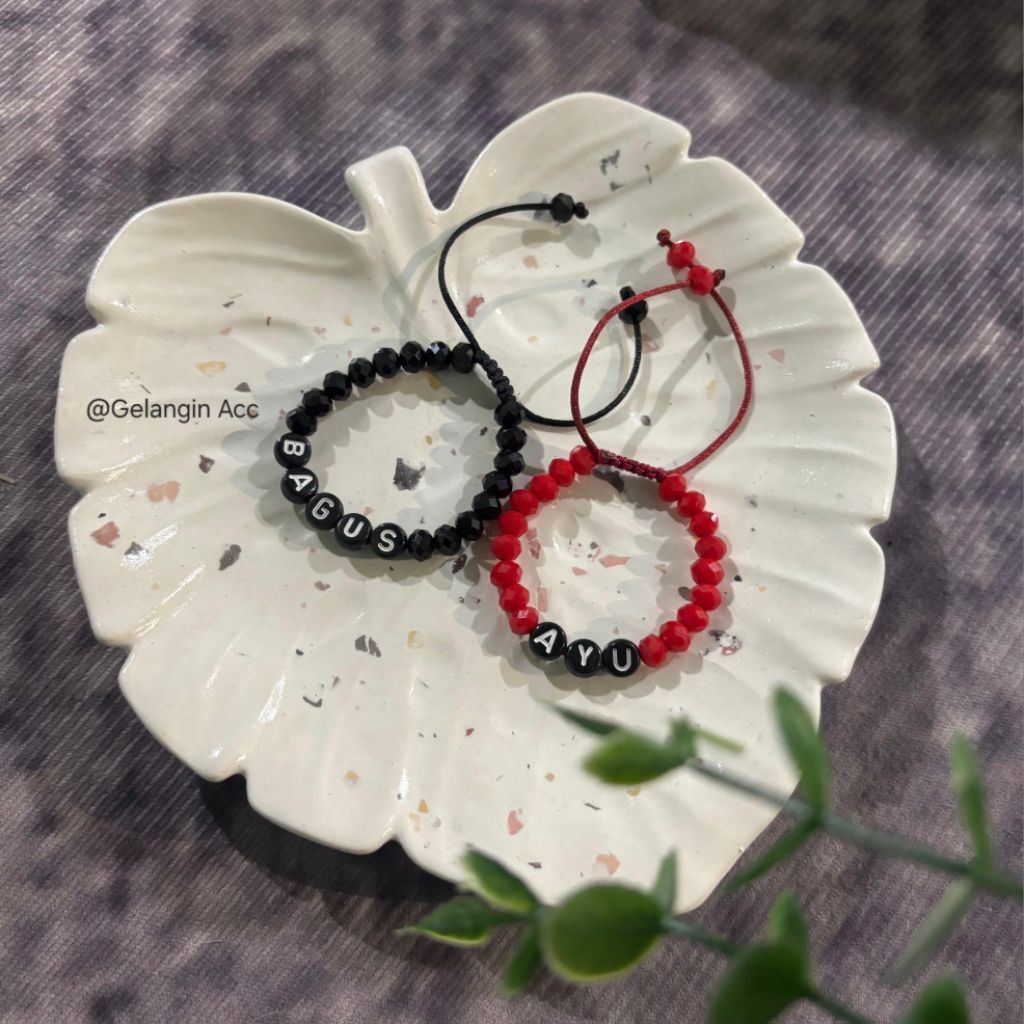 BISA COD Gelang Nama Anak Ceko Kristal Gelang Baby Gelang Inisial Custom Nama Gelang Anak Perempuan 