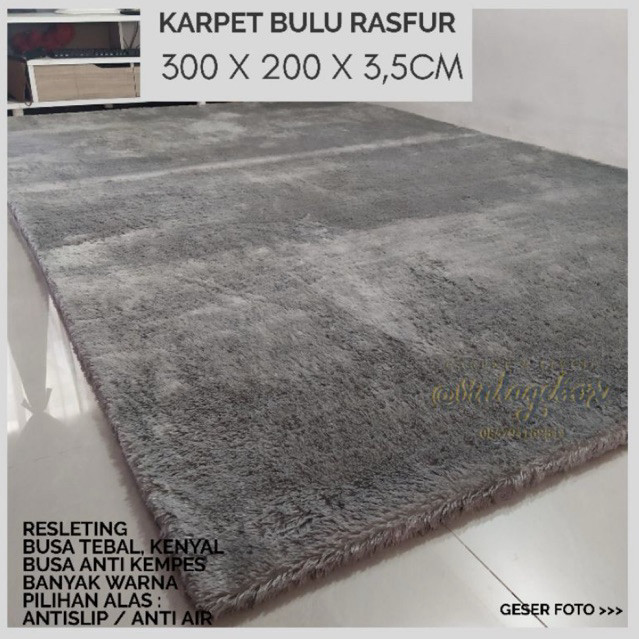 [ JUMBO 300x200 ] Karpet Bulu BIG SIZE 3m x 2m Tebal 3,5cm SURPET WOOL RASFUR MEWAH RESLETING Anti r
