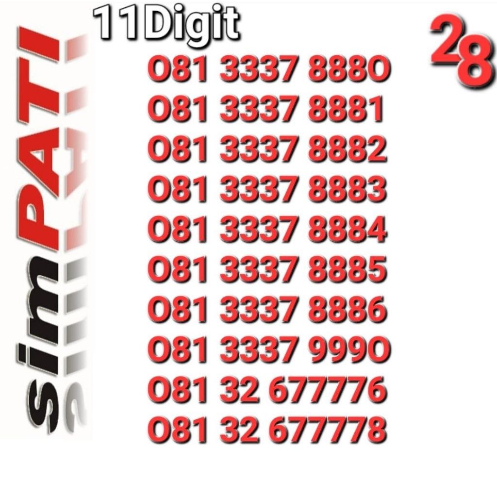 Nomor simpati 11digit 8881 8882 8883