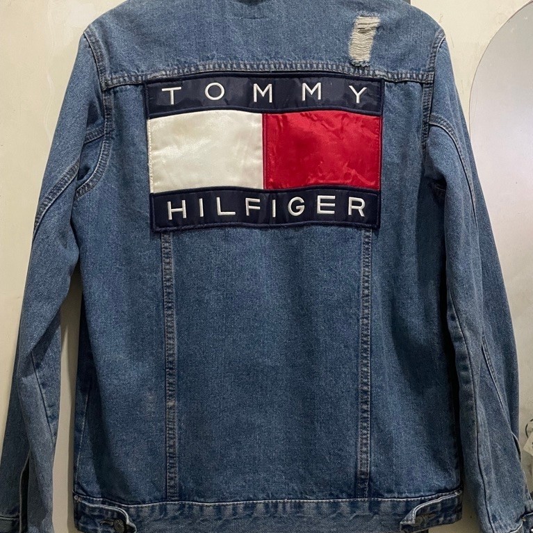 TommyHilf Tommy Jeans Jacket big patch RARE Size L