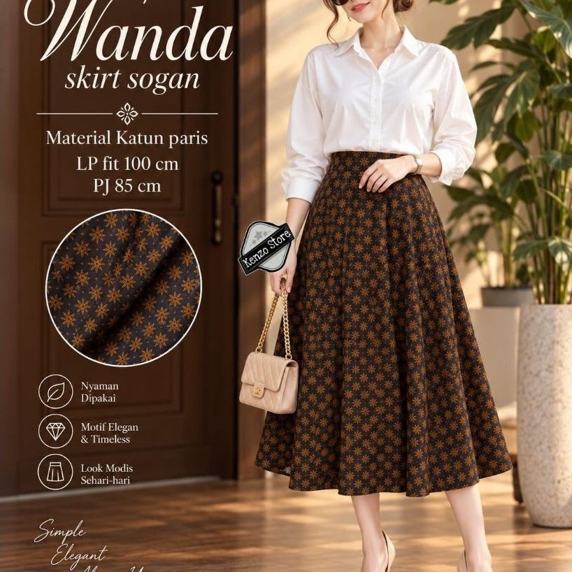 Rok batik sogan/rok batik/rok sogan/rok klok/rok katun paris/rok batik premium