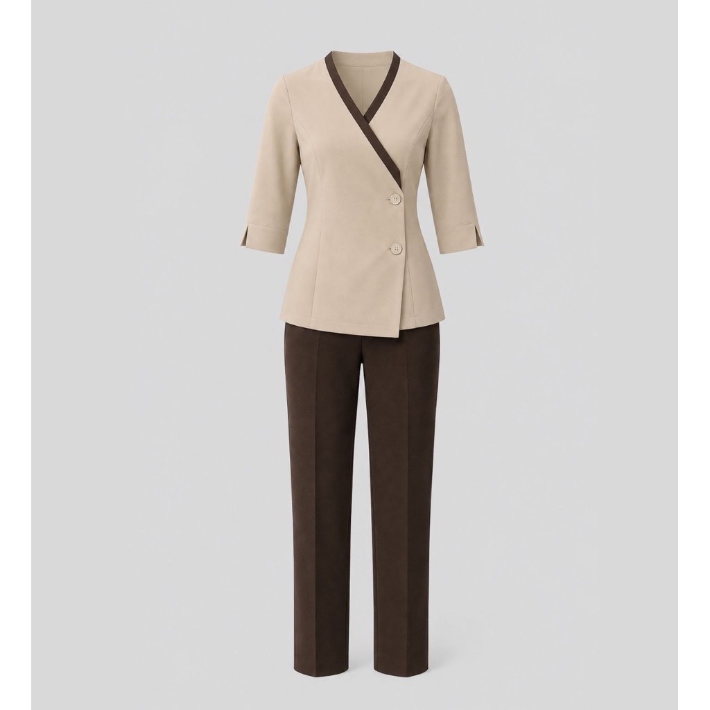 SOOS Uniform Alissa Beige Baju Seragam Spa Therapist Bali