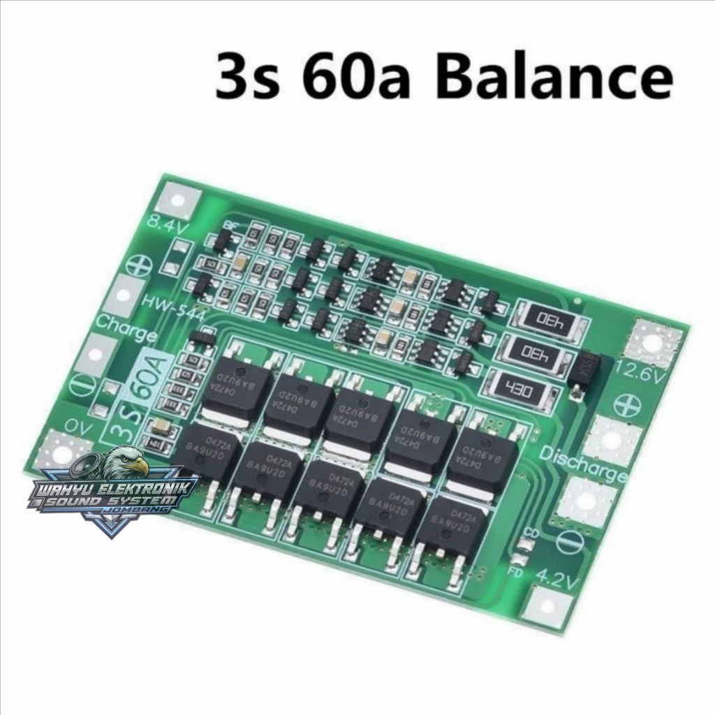 BMS 3S 60A With Balance Protection Board 18650 Charger Lithium Battery